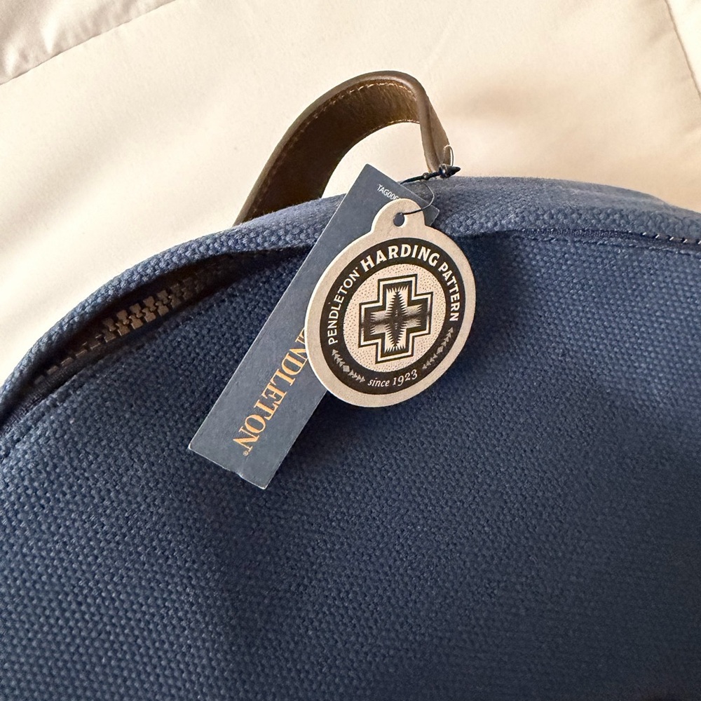 NWT Pendleton Blue Backpack with Multicolor Patte… - image 5